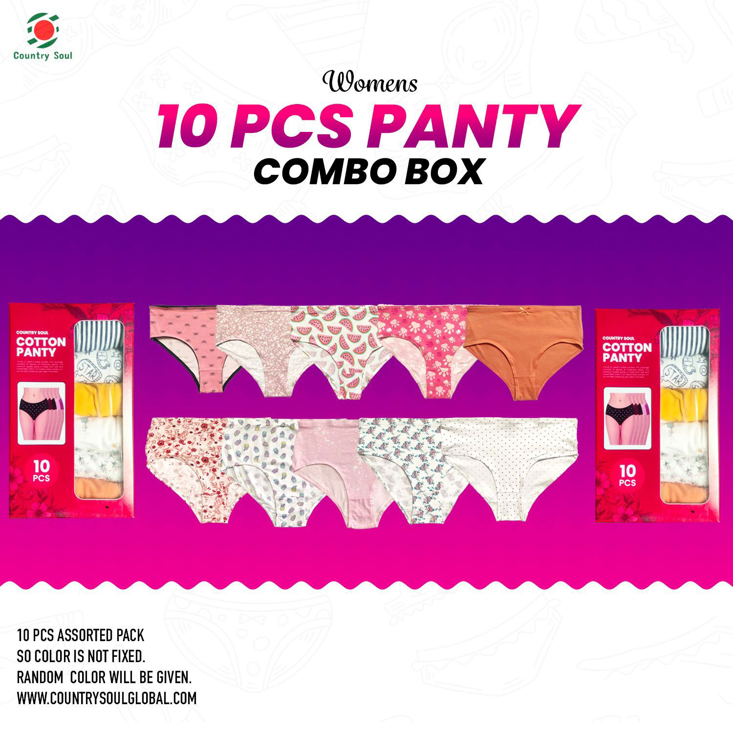 10 Pcs Cotton Panty