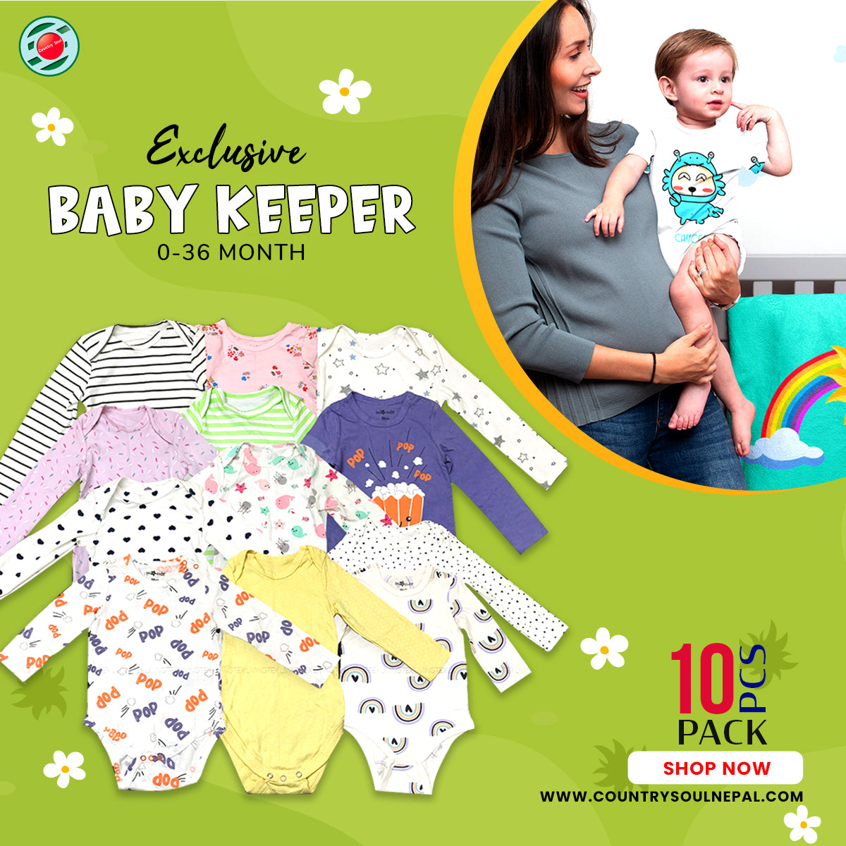 10 Pcs Assorted Multicolor Full Sleeve Baby Keeper