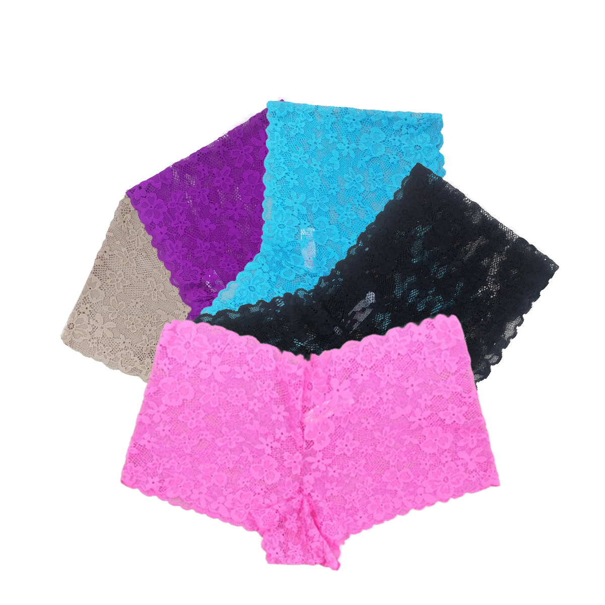 5 Pcs Assorted Multicolor Lace Panty