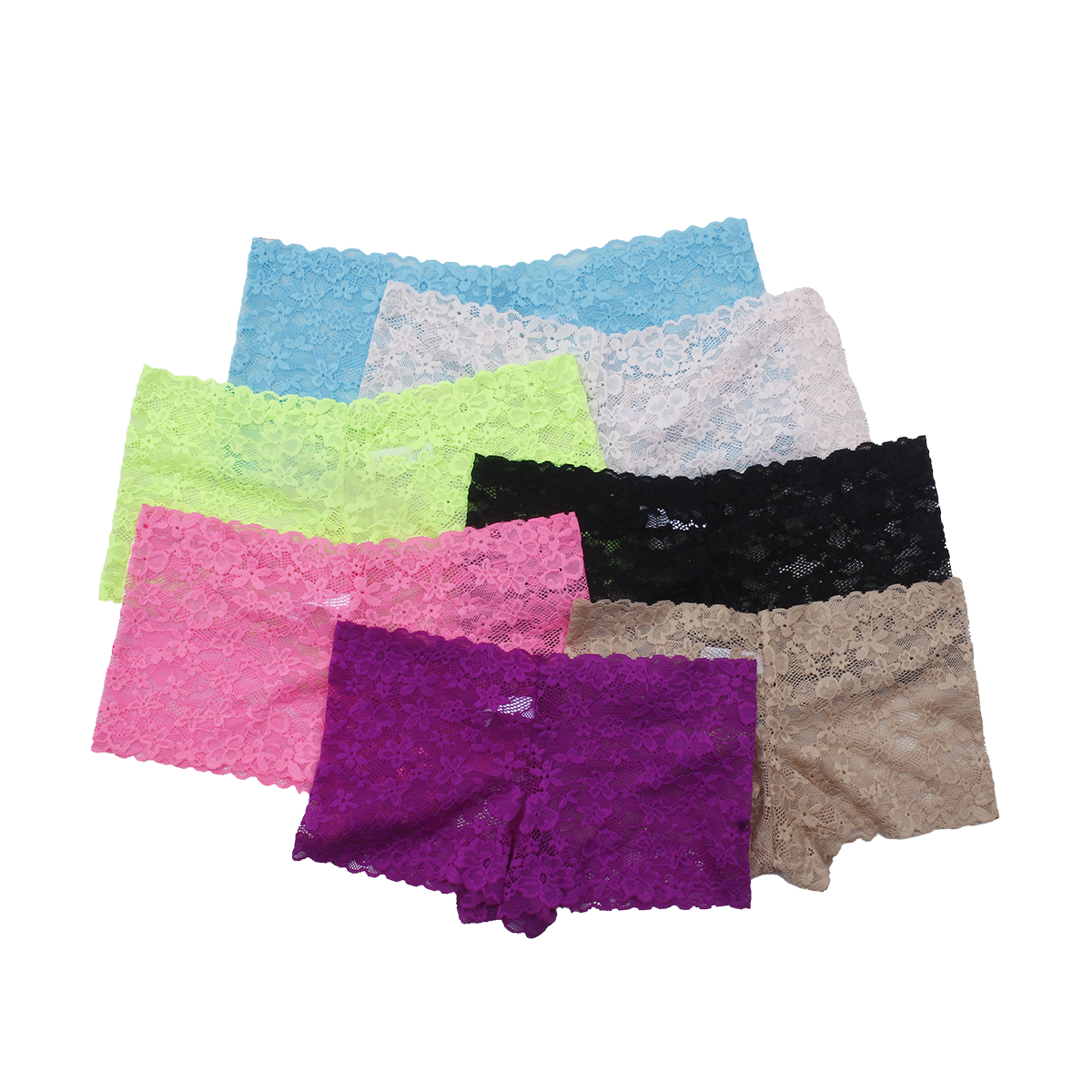 5 Pcs Assorted Multicolor Lace Panty